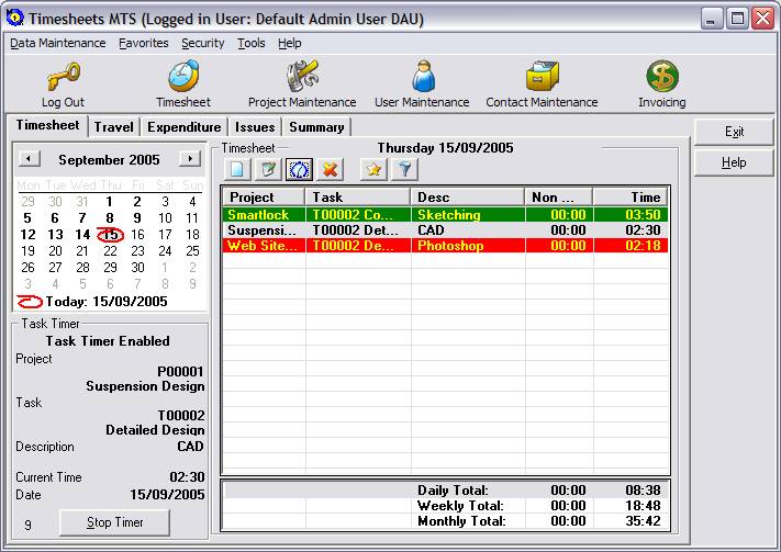 Timesheets MTS - Low cost time billing software