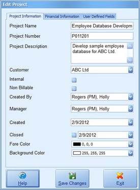  Project Information Screenshot