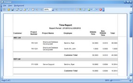 Invoicing Report Screenshot