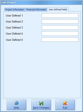 Project User Defined Fields Screenshot